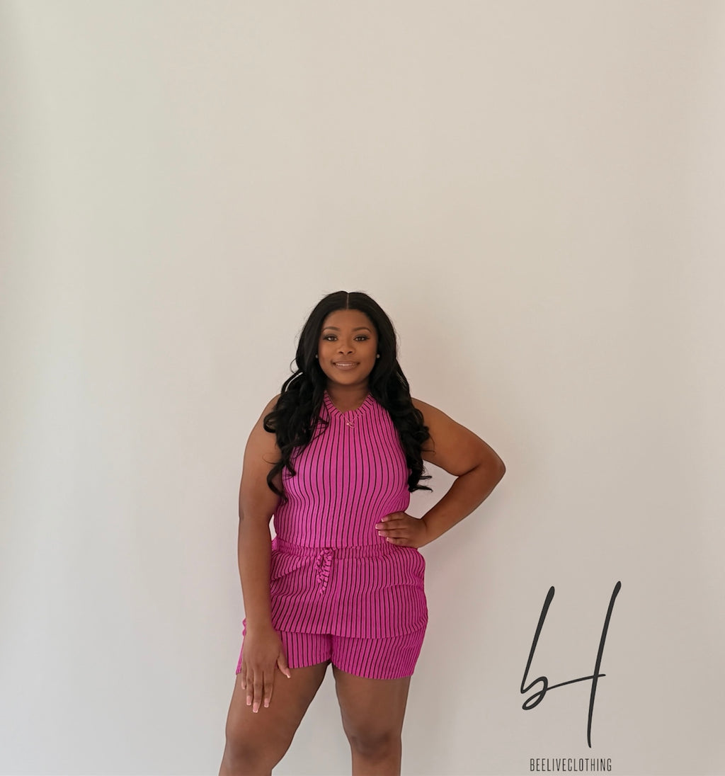 Pink Striped Set